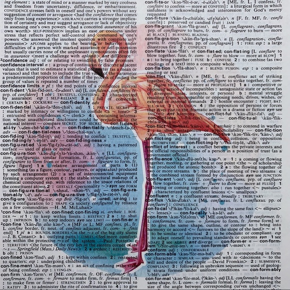 Dictionary Art Print Pink Flamingo, Vintage Art Print, Dictionary Print - Picture 1 of 3